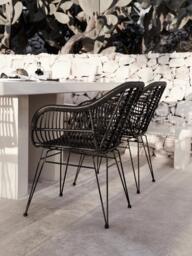 Polyrattan Dining Dining Chairs Costa with Armrests, Set of 2 - thumbnail 2