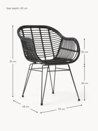 Polyrattan Dining Dining Chairs Costa with Armrests, Set of 2 - thumbnail 8