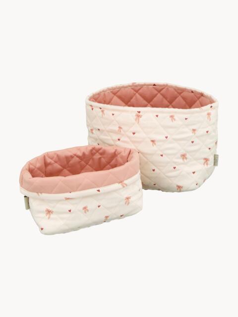 Kids Organic Cotton Storage Baskets Bows, Set of 2 - image 1
