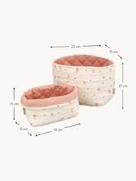 Kids Organic Cotton Storage Baskets Bows, Set of 2 - thumbnail 4