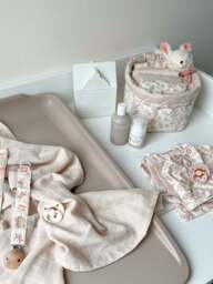 Kids Organic Cotton Storage Baskets Bows, Set of 2 - thumbnail 3