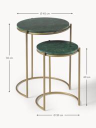 Marble Side Tables Ella, Set of 2 - thumbnail 9