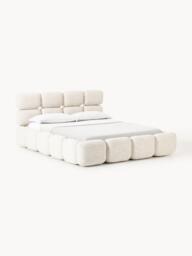 Upholstered Bouclé Bed Tayla - thumbnail 1