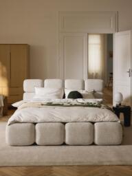 Upholstered Bouclé Bed Tayla - thumbnail 3