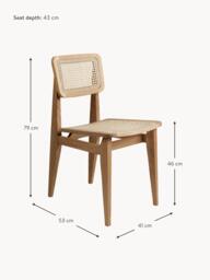 Oak Wood Dining Chair C-Chair with Viennese Wickerwork - thumbnail 4