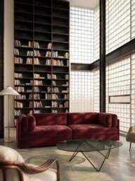Handmade Oval Coffee Table Pedrera with Glass Top - thumbnail 3