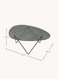 Handmade Oval Coffee Table Pedrera with Glass Top - thumbnail 5