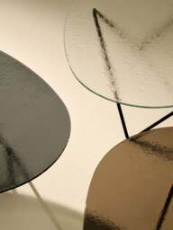 Handmade Oval Coffee Table Pedrera with Glass Top - thumbnail 4