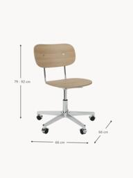Metal and Wood Office Chair Co Task, Adjustable Height - thumbnail 4
