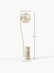 Small Floor Lamp Cora with Travertine Base - thumbnail 8