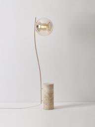 Small Floor Lamp Cora with Travertine Base - thumbnail 3
