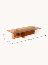 Large Glass Coffee Table Anouk, W 160 cm - thumbnail 8
