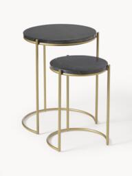 Marble Side Tables Ella, Set of 2 - thumbnail 1
