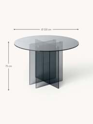 Round Glass Dining Table Anouk, in various sizes - thumbnail 8