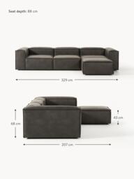 Modular Leather Sofa Lennon (4-seater) with Ottoman (left/right) - thumbnail 6