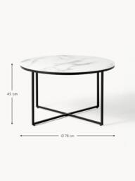 Round Coffee Table Antigua with Marble Effect Glass Top - thumbnail 8