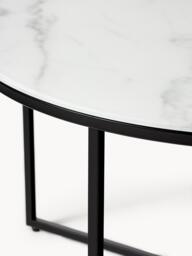 Round Coffee Table Antigua with Marble Effect Glass Top - thumbnail 6