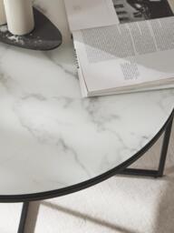 Round Coffee Table Antigua with Marble Effect Glass Top - thumbnail 7