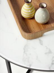 Round Coffee Table Antigua with Marble Effect Glass Top - thumbnail 5