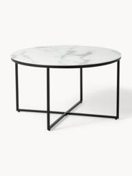 Round Coffee Table Antigua with Marble Effect Glass Top