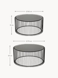 Coffee Tables Wire with Glass Top, Set of 2 - thumbnail 6