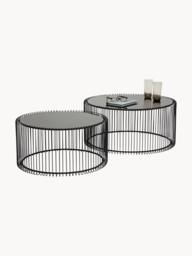 Coffee Tables Wire with Glass Top, Set of 2 - thumbnail 3