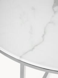 Round Coffee Table Antigua with Marble Effect Glass Top - thumbnail 4