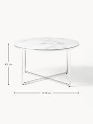 Round Coffee Table Antigua with Marble Effect Glass Top - thumbnail 6
