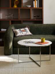 Round Coffee Table Antigua with Marble Effect Glass Top - thumbnail 7