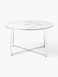 Round Coffee Table Antigua with Marble Effect Glass Top - thumbnail 2