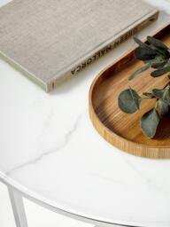 Round Coffee Table Antigua with Marble Effect Glass Top - thumbnail 5