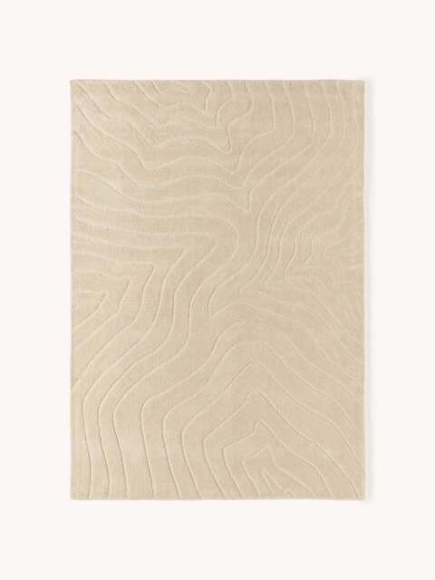 High-Low Wool Rug Aaron, Hand-Tufted - image 1