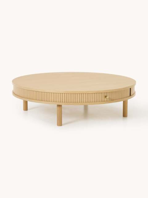 Coffee Table Calary with Fluted Front, Ø 110 cm - image 1