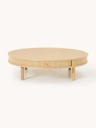 Coffee Table Calary with Fluted Front, Ø 110 cm - thumbnail 2