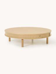 Coffee Table Calary with Fluted Front, Ø 110 cm - thumbnail 1