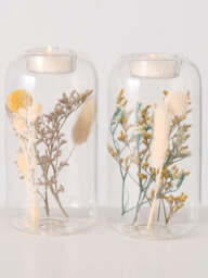 Tealight Holders Eleonora with Dried Flowers, Set of 2 - thumbnail 7