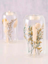Tealight Holders Eleonora with Dried Flowers, Set of 2 - thumbnail 2