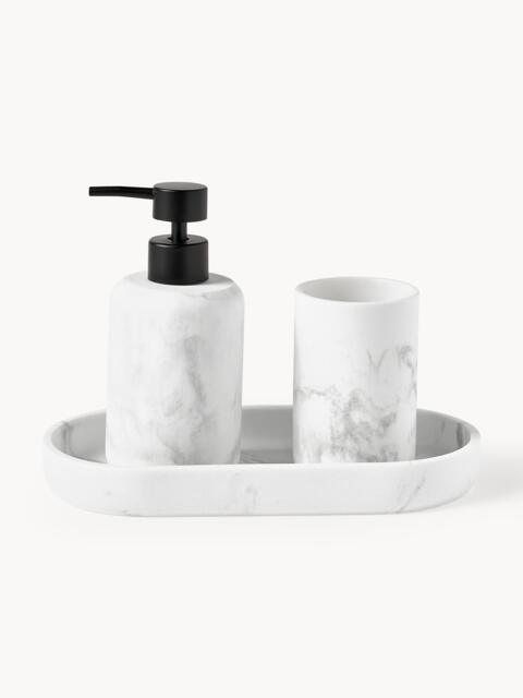 Marble Effect Bathroom Accessories Kyle, Set of 3 - image 1