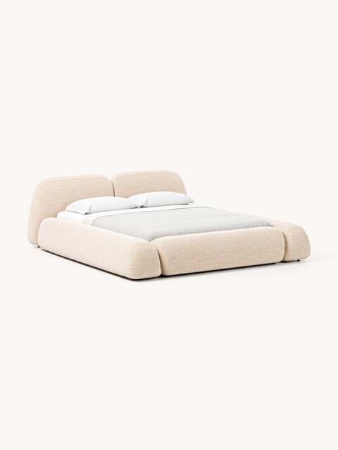 Upholstered Bouclé Bed Wolke