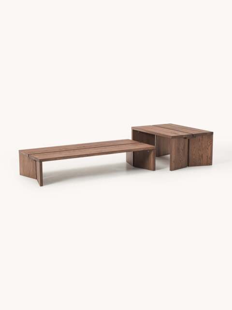 Oak Wood Coffee Tables Amad, Set of 2 - image 1