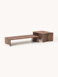 Oak Wood Coffee Tables Amad, Set of 2 - thumbnail 1