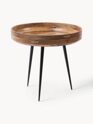 Round Mango Wood Side Table Bowl - thumbnail 1