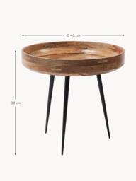 Round Mango Wood Side Table Bowl - thumbnail 2