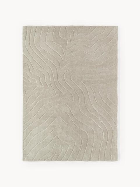 High-Low Wool Rug Aaron, Hand-Tufted - image 1