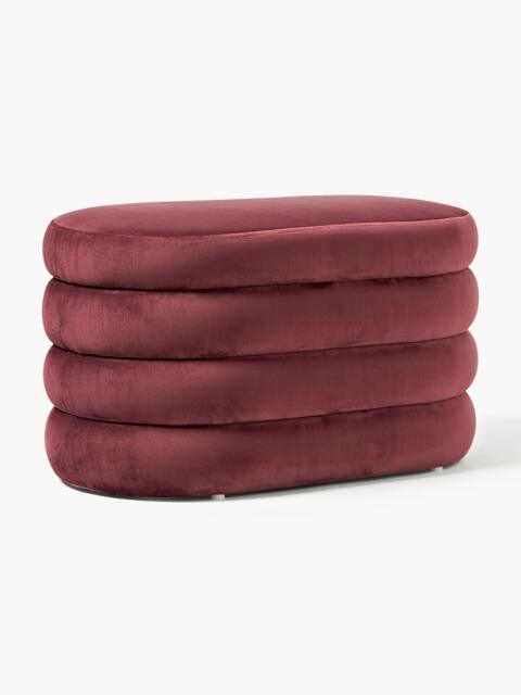 Small Velvet Upholstered Bench Alto with Storage Space - image 1