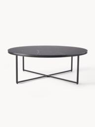 Round XL Coffee Table Antigua with Marble Effect Glass Top - thumbnail 3