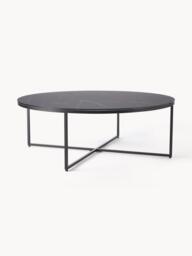 Round XL Coffee Table Antigua with Marble Effect Glass Top - thumbnail 1