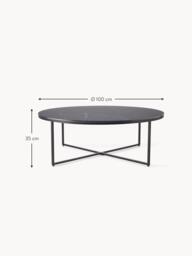 Round XL Coffee Table Antigua with Marble Effect Glass Top - thumbnail 8