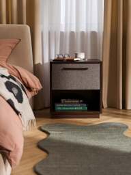 Wooden Bedside Table Wisp with Upholstered Front - thumbnail 8
