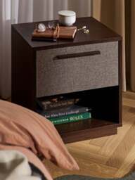 Wooden Bedside Table Wisp with Upholstered Front - thumbnail 9